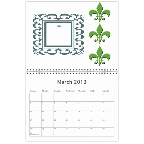 Flor De Lis 12 Month Calendar *cute* By Amanda Bunn Mar 2013