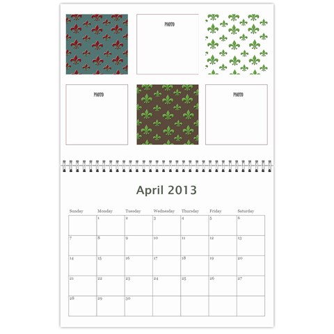 Flor De Lis 12 Month Calendar *cute* By Amanda Bunn Apr 2013