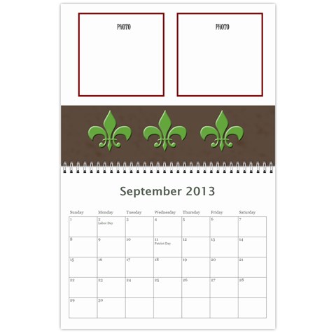 Flor De Lis 12 Month Calendar *cute* By Amanda Bunn Sep 2013