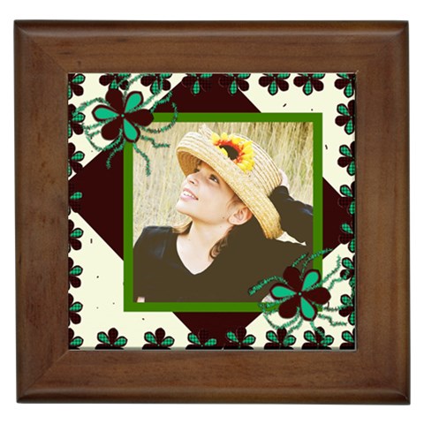 Cutie Pie Framed Tile By Danielle Christiansen Front