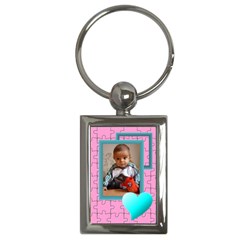 Pink Puzzle Key Chain