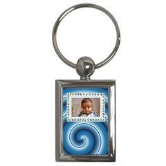 Blue swirl- baby key chain - Key Chain (Rectangle)