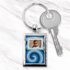 Blue swirl- baby key chain - Key Chain (Rectangle)