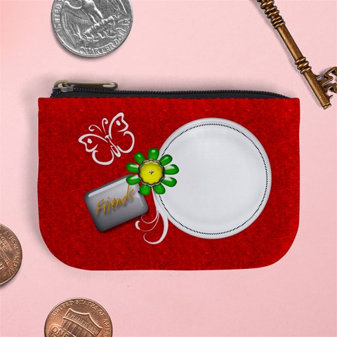 Red Custom Mini Coin Purse Template By Happylemon Front