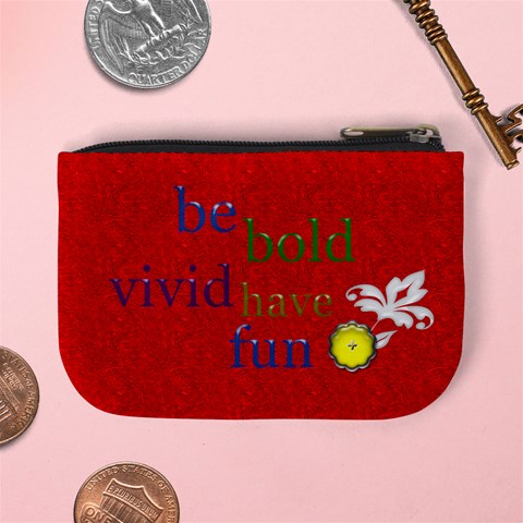 Red Custom Mini Coin Purse Template By Happylemon Back