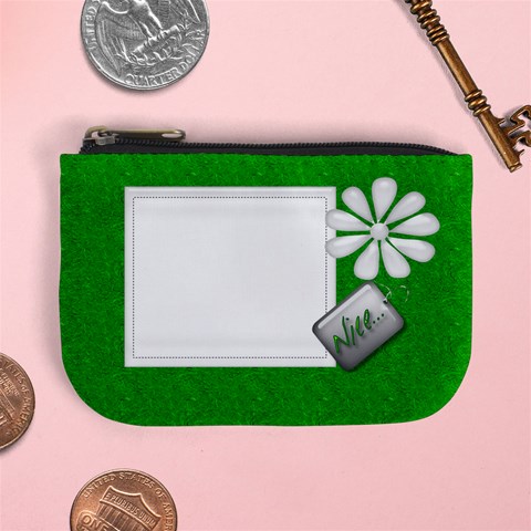 Green Custom Mini Coin Purse Template By Happylemon Front