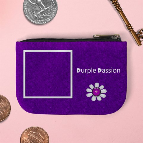 Purple Mini Coin Purse By Happylemon Back