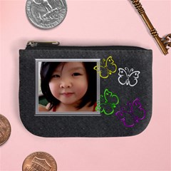 Gray Butterfly Kisses Mini Coin Purse