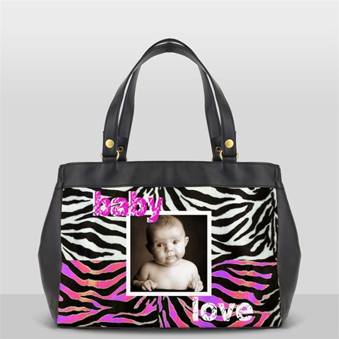 Baby Love, My Baby Love Pink N Zebra Oversized Office Bag By Catvinnat Front