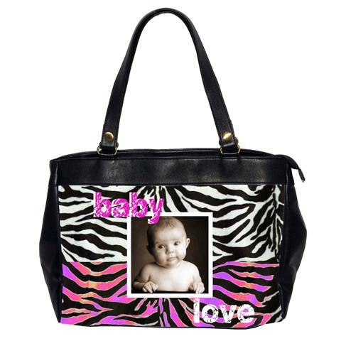 Baby Love, My Baby Love Pink N Zebra Oversized Office Bag By Catvinnat Front