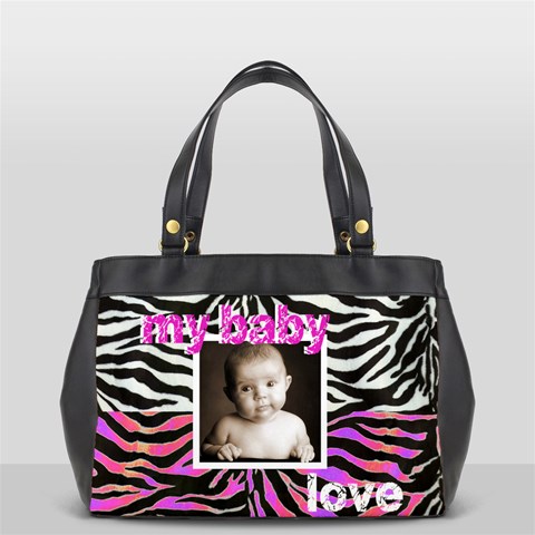 Baby Love, My Baby Love Pink N Zebra Oversized Office Bag By Catvinnat Back