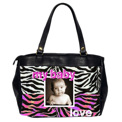 Baby Love, My Baby Love Pink N Zebra Oversized Office Bag By Catvinnat Back