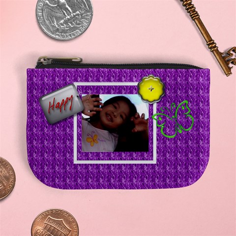 Cutie Purple Mini Coin Purse By Happylemon Front