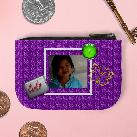 Cutie Purple Mini Coin Purse By Happylemon Back