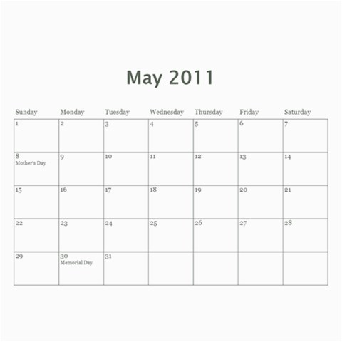 Our Calendar By Sarah Cramer Oct 2011