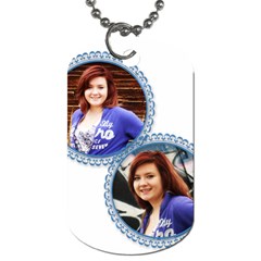 Blue circle frame - Dog Tag (One Side)