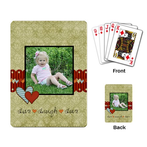 Live Laugh Love Playing Cards By Sheena Back