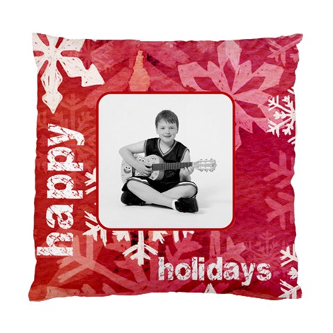 Happy Holidays Peace & Joy Cushion By Catvinnat Front