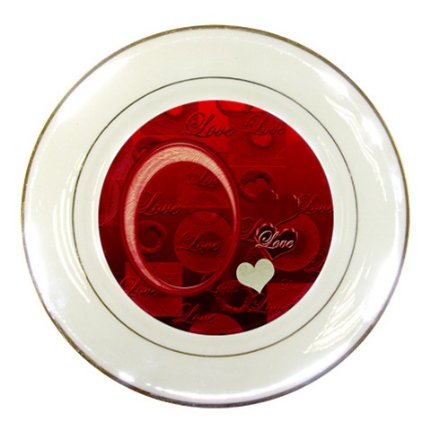 I Heart You Red Decorative Plate By Ellan Front