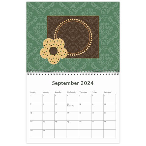 Blue & Brown Heritage 12 Month Calendar By Klh Sep 2024