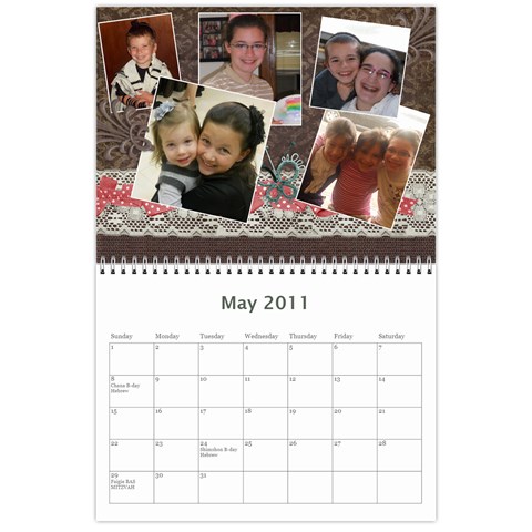 Family Calendar By Bryna May 2011