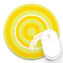 say cheese mousepad 01 - Round Mousepad