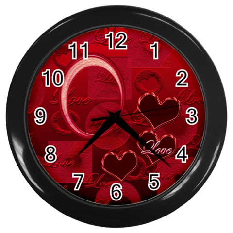 I Heart You Red Love Wall Clock By Ellan Front