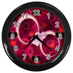 I Heart You pink Love Wall Clock - Wall Clock (Black)