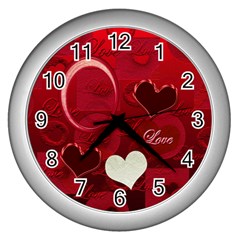 I Heart You Red White Wall Clock - Wall Clock (Silver) I Heart You Red White Wall Clock - Wall Clock (Silver)