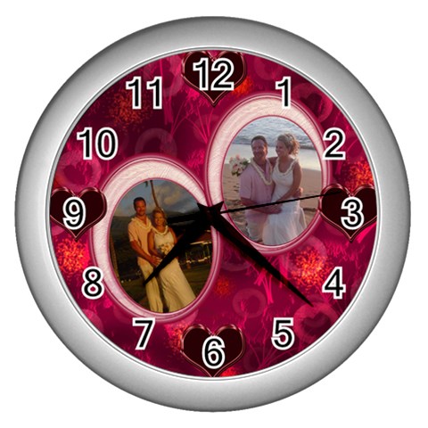 I Heart You Pink White Wall Clock By Ellan Front