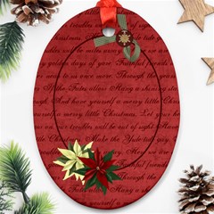 Holly Jolly Poinsettia - Ornament (Oval)