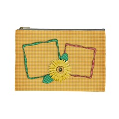 Gingham & Daisies-cosmetic bag L - Cosmetic Bag (Large)