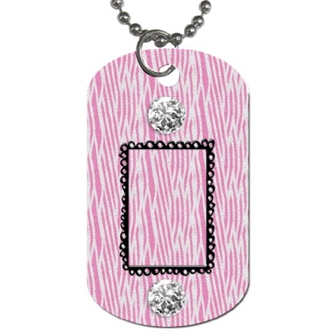 Zebra & Bling Dog Tag Front