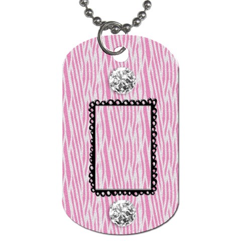 Zebra & Bling Dog Tag Back