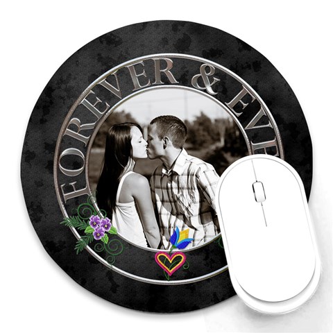 Forever & Ever Round Mousepad By Lil Front