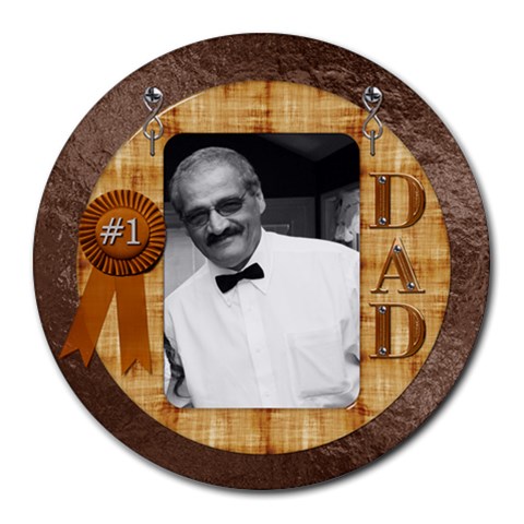 #1 Dad Round Mousepad By Lil Front