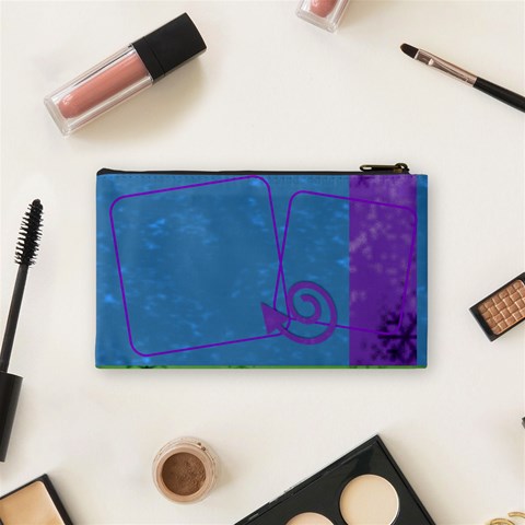 Snowy Small Cosmetic Bag By Amanda Bunn Back
