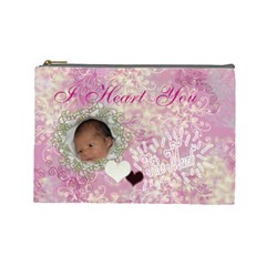 I heart you THIS MUCH Baby Pink Large Cosmetic Bag (7 styles) - Cosmetic Bag (Large)