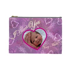 I heart you Love Lavender purple Large Cosmetic Bag - Cosmetic Bag (Large) I heart you Love Lavender purple Large Cosmetic Bag - Cosmetic Bag (Large)