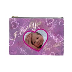 I heart you Love Lavender purple Large Cosmetic Bag (7 styles) - Cosmetic Bag (Large)