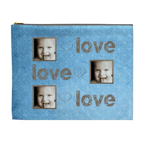 Love, Love, Love Extra Large Cosmetic Bag By Catvinnat Front