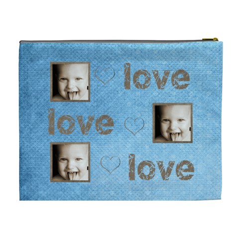 Love, Love, Love Extra Large Cosmetic Bag By Catvinnat Back