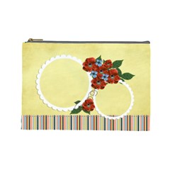 Cosmetic Bag (Large)- red flowers