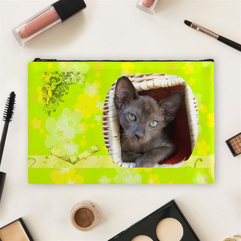 Lime Juice Large Cosmetic Case 1 By Joan T Front