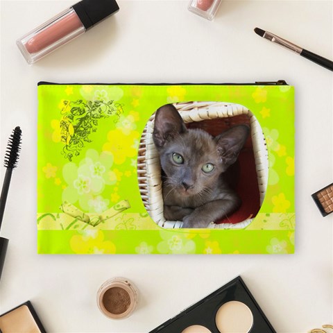 Lime Juice Large Cosmetic Case 1 By Joan T Back