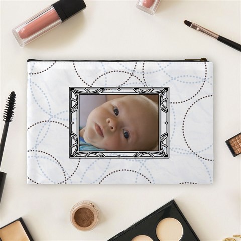 White Daisy Large Cosmetic Case  By Joan T Back