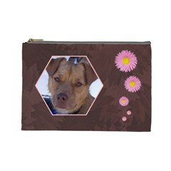 Pink Daisy large Cosmetic Case 1 - Cosmetic Bag (Large)