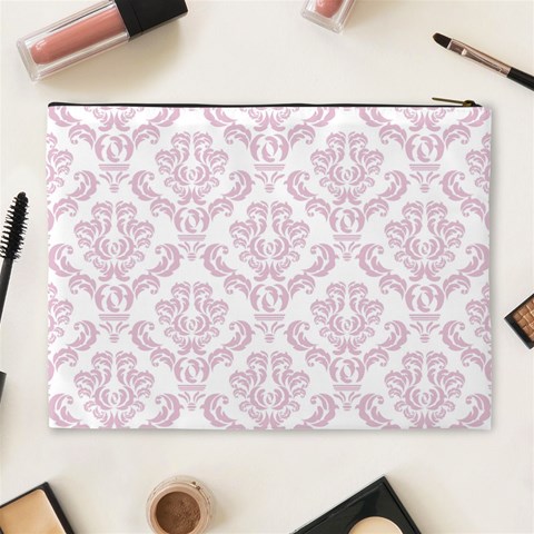 Charming Pink & Black Xl Cosmetic Bag By Klh Back