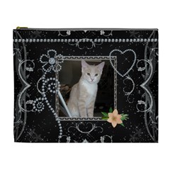 Fancy Black/Diamonds XL Cosmetic Case (7 styles) - Cosmetic Bag (XL)