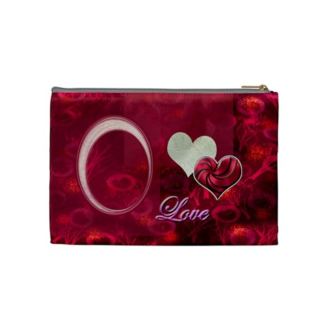 I Heart You Pink Love Medium Cosmetic Bag By Ellan Back